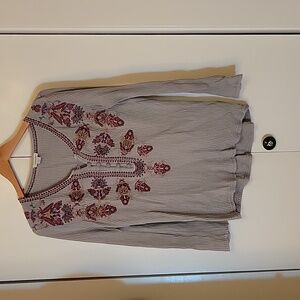 Sundance Waffle Knit Embroidered Henley